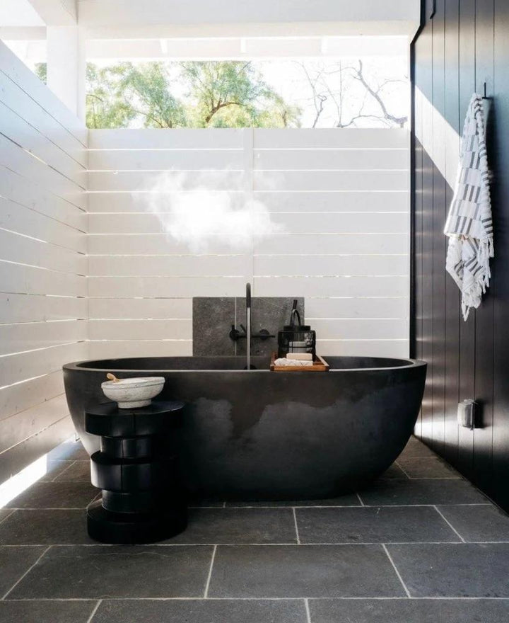 Pierre Bleu Belgian Bluestone limestone 12x24 brushed wall tile by Tilehouz