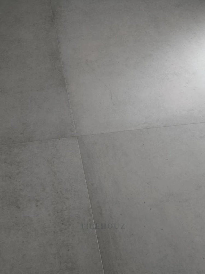 Plain Iron 12 x 24 porcelain tiles, grey concrete texture, Tilehouz brand