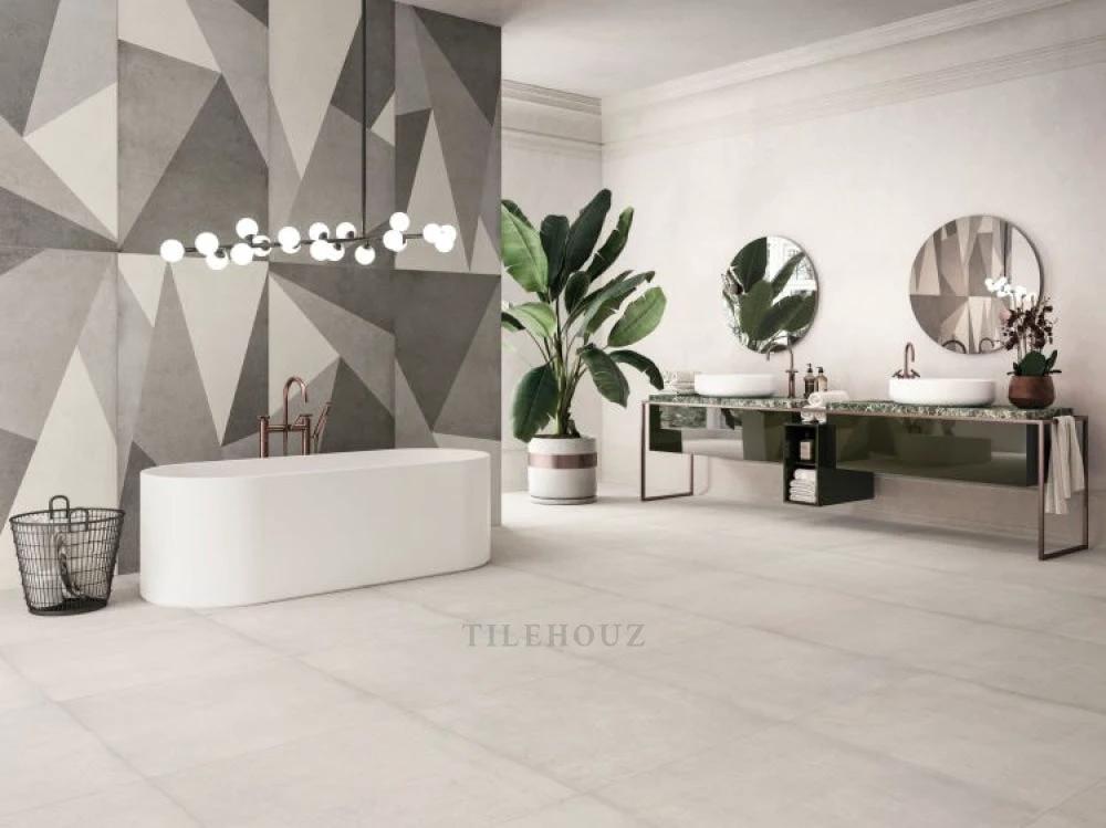 Plain Mist 30x30 porcelain floor tile in light gray by Tilehouz