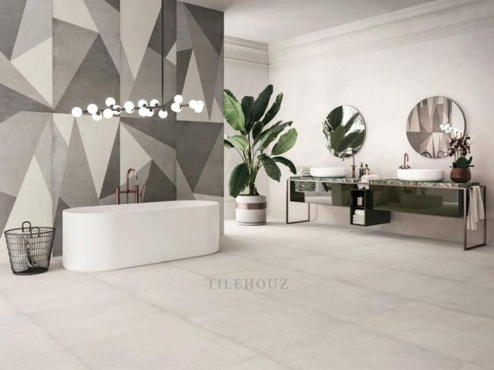 Plain Mist 30x30 porcelain floor tile in light gray by Tilehouz