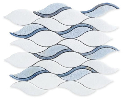 Pontus Royal Sapphire Polished Marble Mosaic 10.5 X 11.75