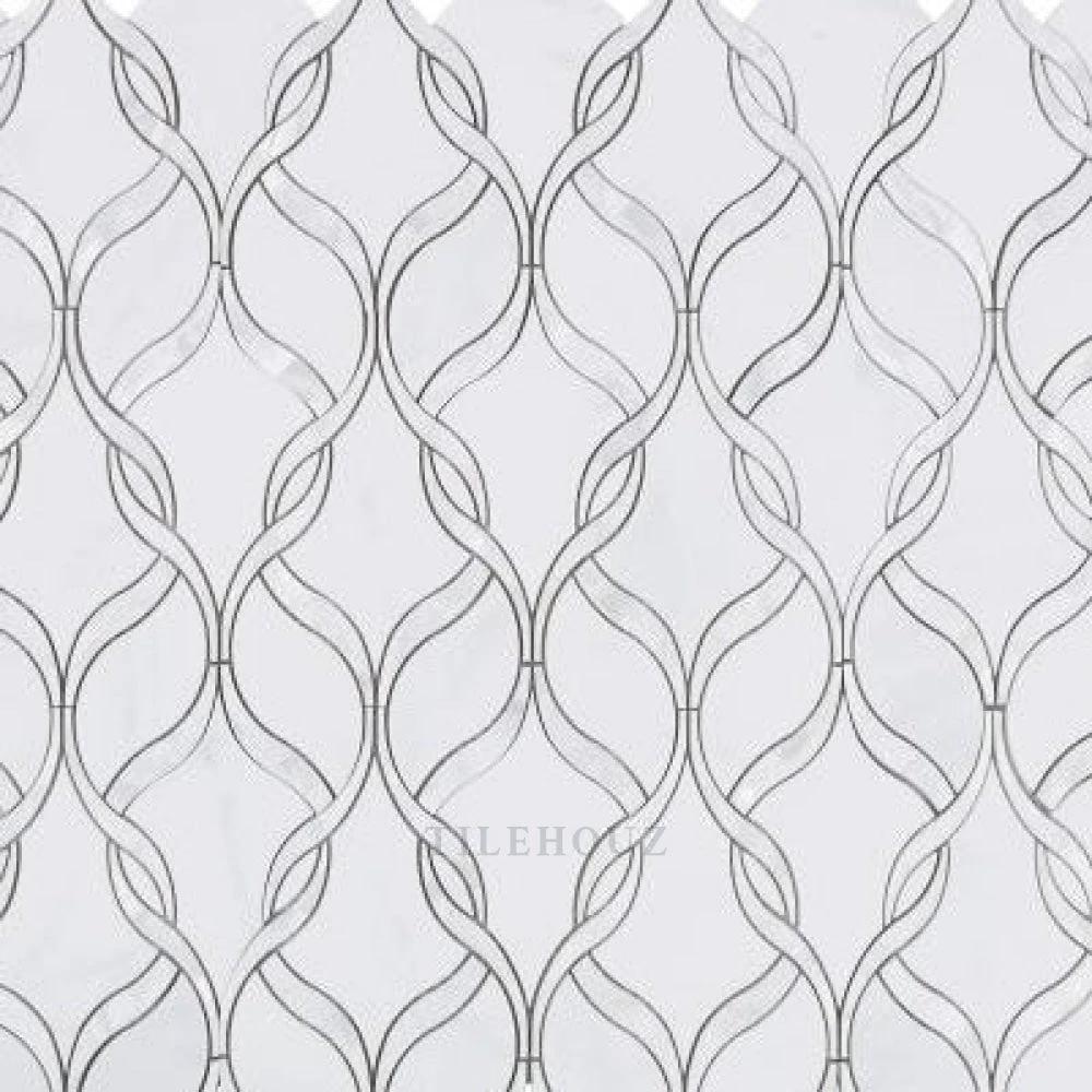 Prestige Pearl Snow wall tile pattern, 7.25 x 12, pearl white by Tilehouz.