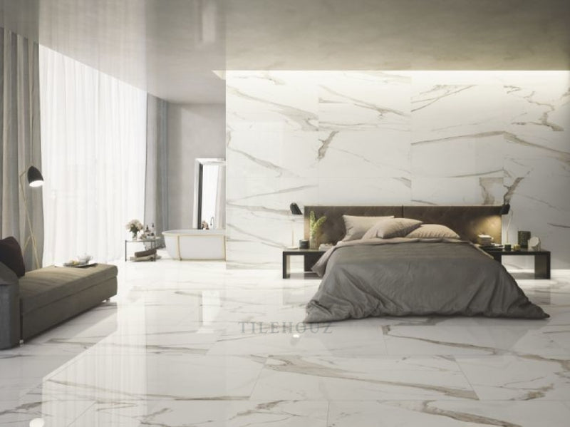 Prestigio Calacatta Lucido 12 X 24 Porcelain Tiles