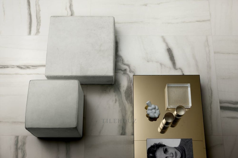 Prexious White Fantasy Glossy 12 X 24 Porcelain Tiles