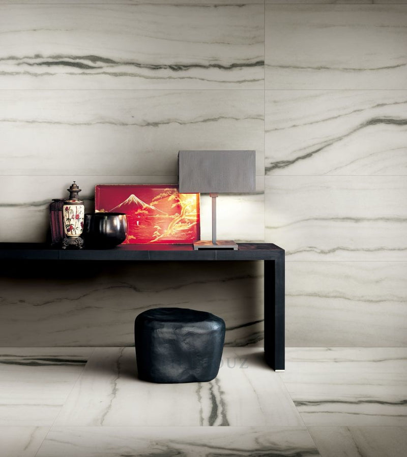 Prexious White Fantasy Glossy 12 X 24 Porcelain Tiles