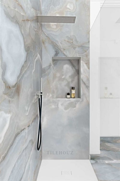 Reves Bleu Glossy 32 X 71 Porcelain Tiles