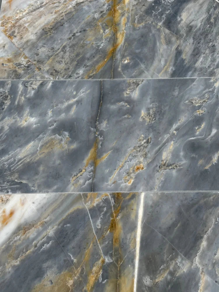 Royal Blue Marble 12x24 tile, polished and honed finish with blue-gray veining for dramatic marble wall tile.