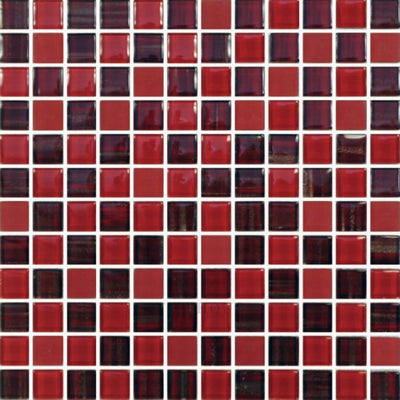 Ruby 11.75 X 12 Glass Mosaic Tile