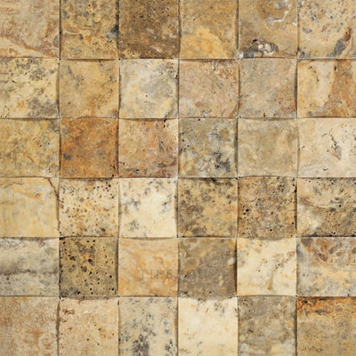 2 X Cnc-Arched & Honed Scabos Travertine Mosaic Tile Tiles