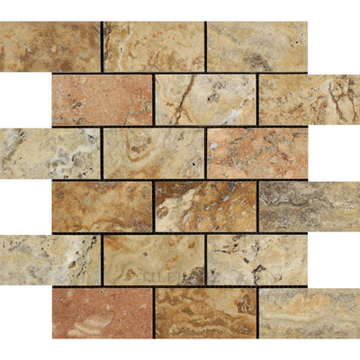 2 X 4 Polished/honed Scabos Travertine Brick Mosaic Tile Tiles