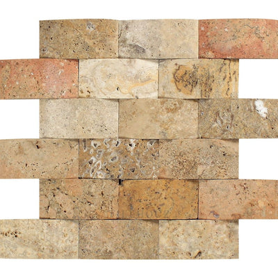 2 X 4 Cnc-Arched Travertine Scabos Brick Mosaic Tile Tiles