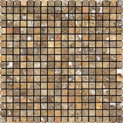 5/8 X Tumbled Scabos Travertine Mosaic Tile Tiles