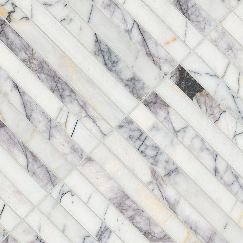 Lilac Marble Scollopini Pattern Polished Mosaic