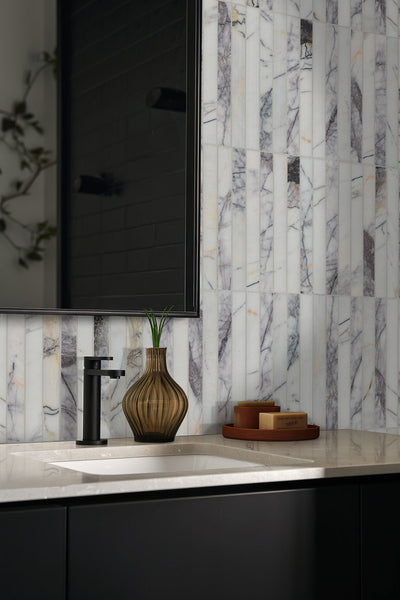Lilac Marble Scollopini Pattern Polished Mosaic