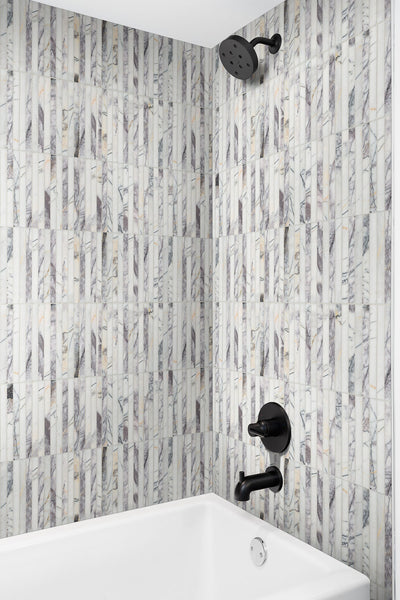 Lilac Marble Scollopini Pattern Polished Mosaic
