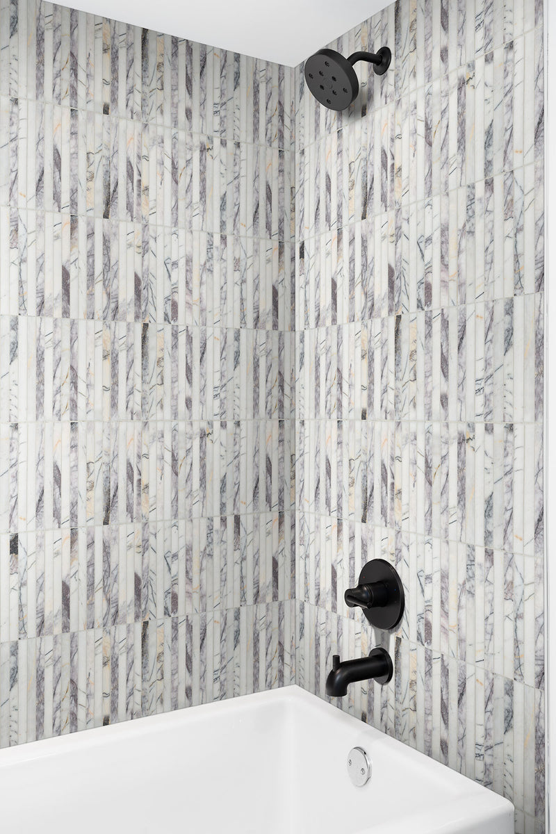 Lilac Marble Scollopini Pattern Polished Mosaic