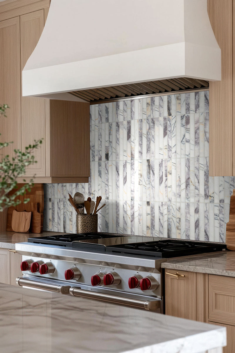 Lilac Marble Scollopini Pattern Polished Mosaic
