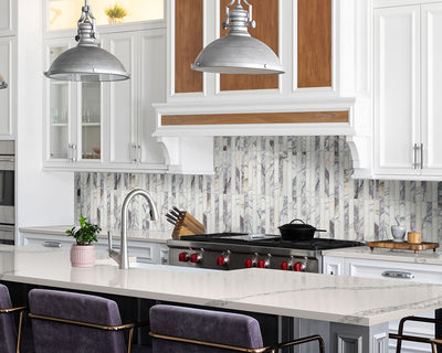Lilac Marble Scollopini Pattern Polished Mosaic
