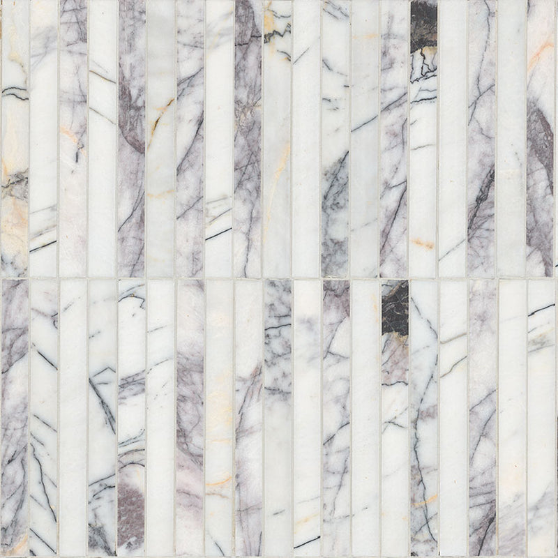 Lilac Marble Scollopini Pattern Polished Mosaic