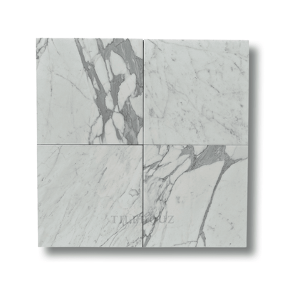 Statuary White Premium Italian Marble 18X18 Tile Polished&Honed