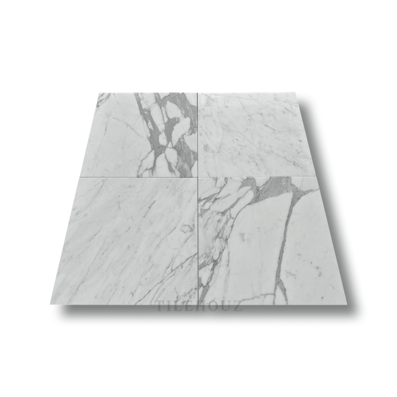 Statuary White Premium Italian Marble 18X18 Tile Polished&Honed