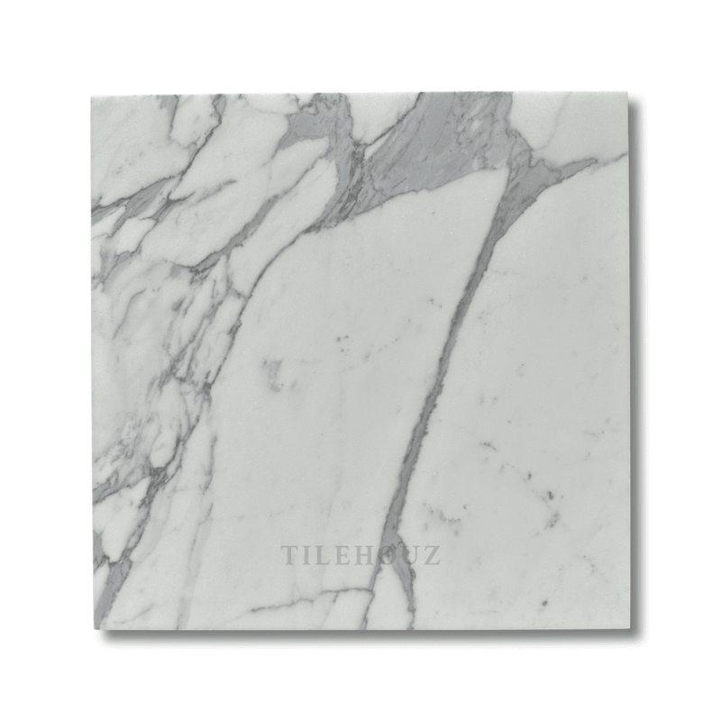 Statuary White Premium Italian Marble 18X18 Tile Polished&Honed