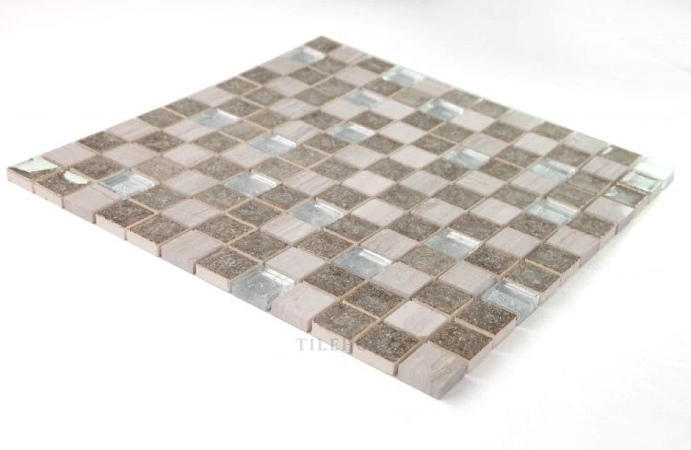 Swiss Grey New 11.75 x 11.75 square glass mosaic sheet by Tilehouz for walls & ceilings