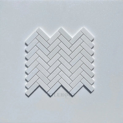 Thassos White Marble 1X3 Herringbone Mosaic Tile Polished&Honed (A1)
