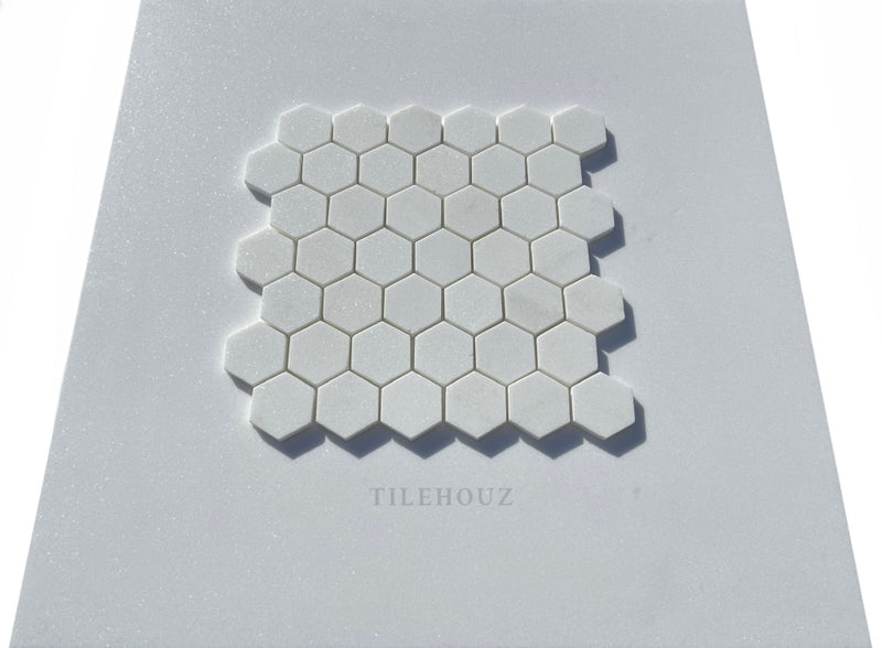 Thassos White Marble 2 X Hexagon Mosaic Tile Polished&Honed Wall & Ceiling