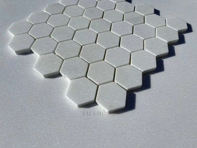 Thassos White Marble 2 Hexagon Mosaic Tile Polished&Honed (A1)