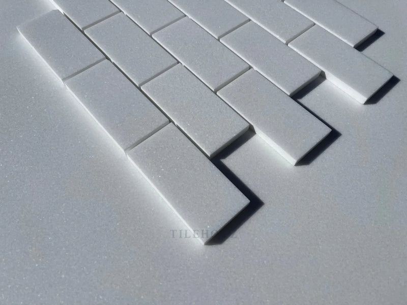 Thassos White Marble 2 X 4 Brick Mosaic Tile Polished&Honed (A1)
