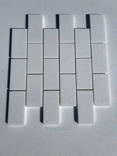 Thassos White Marble 2 X 4 Brick Mosaic Tile Polished&Honed (A1)