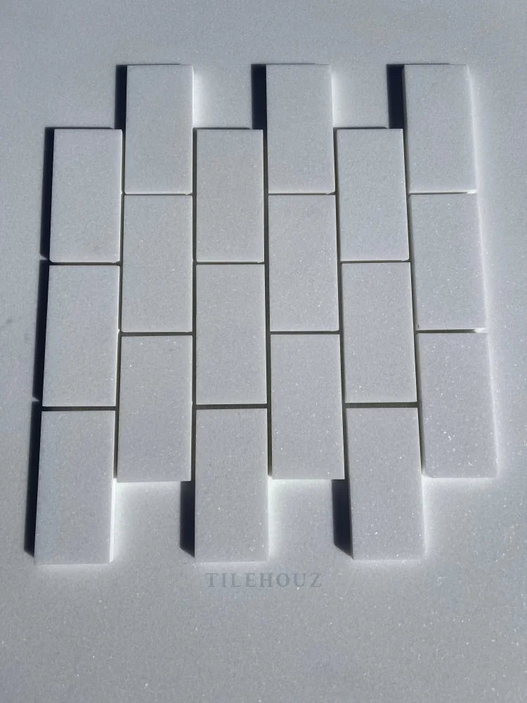 Thassos White Marble 2 X 4 Brick Mosaic Tile Polished&Honed (A1)