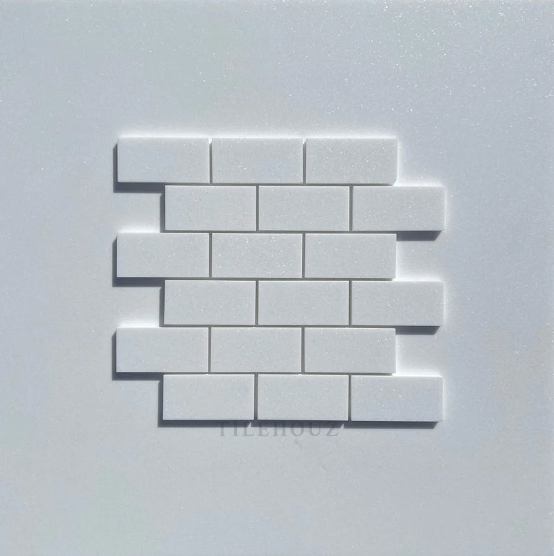 Thassos White Marble 2 X 4 Brick Mosaic Tile Polished&Honed (A1)