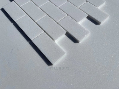 Thassos White Marble 2 X 4 Brick Mosaic Tile Polished&Honed (A1)