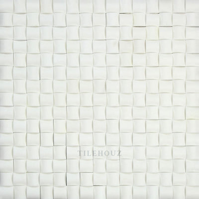Thassos White Marble 3-D Small Bread Mosaic Tile Polished&honed Tiles