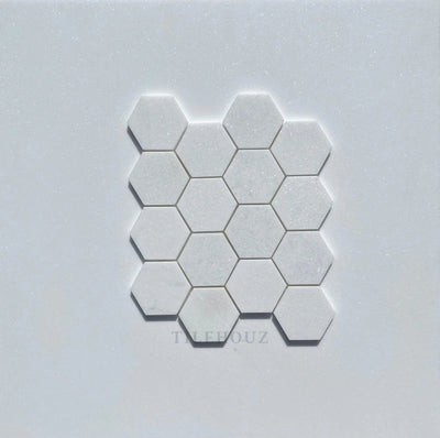 Thassos White Marble 3 Hexagon Mosaic Tile Polished&Honed (A1)