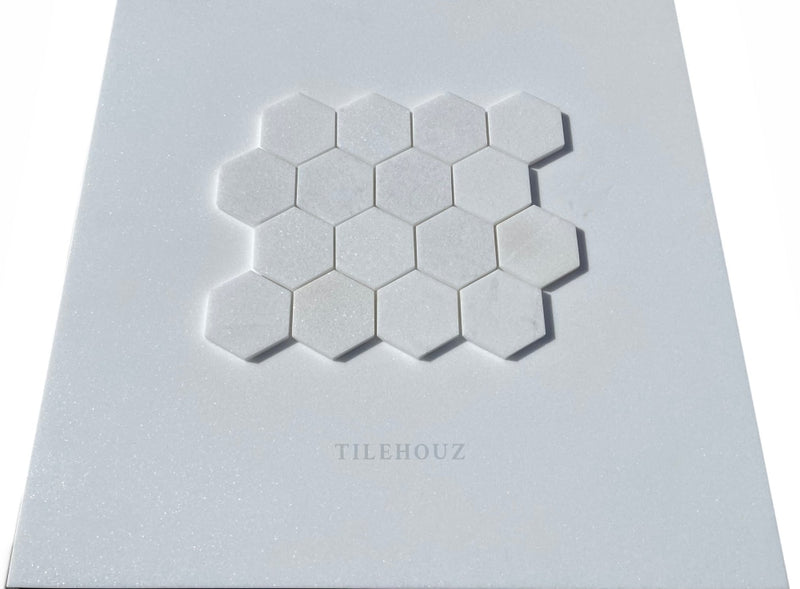 Thassos White Marble 3 X Hexagon Mosaic Tile Polished&Honed Wall & Ceiling