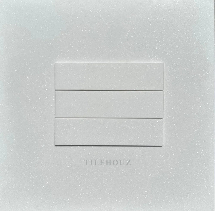 Thassos White Marble 3x12 wall tile, polished &amp; honed finish, Tilehouz (set of 3)