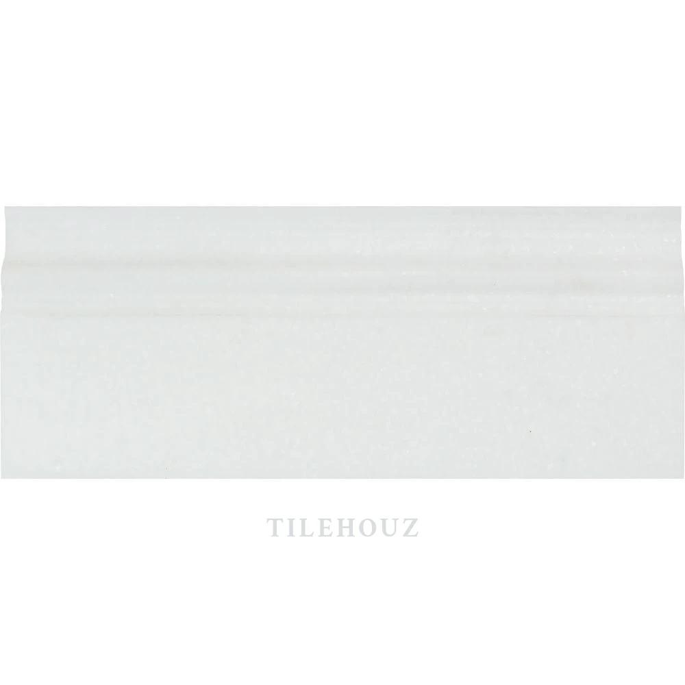 Thassos White Marble baseboard trim 4 3/4x12, polished and honed, Tilehouz