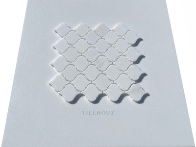 Thassos White Marble Arabesque/Lantern Mosaic Tile Polished&Honed Wall & Ceiling