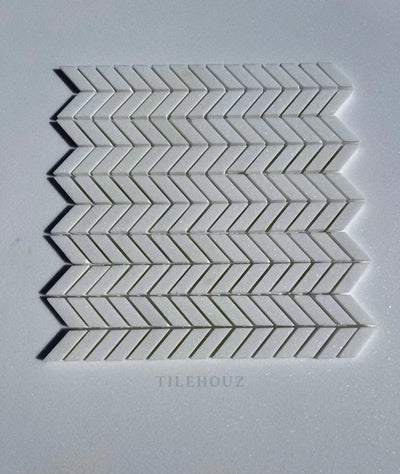 Thassos White Marble Mini Chevron Mosaic Tile Polished&Honed (A1)