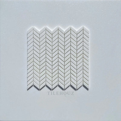 Thassos White Marble Mini Chevron Mosaic Tile Polished&Honed (A1)