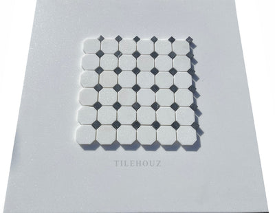 Thassos White Marble Octagon Mosaic Tile W/ Black Dots Polished&Honed Wall & Ceiling