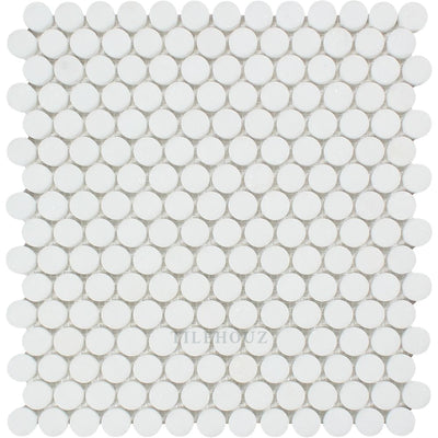 Thassos White Marble Penny Round Mosaic Tile Polished&honed Tiles