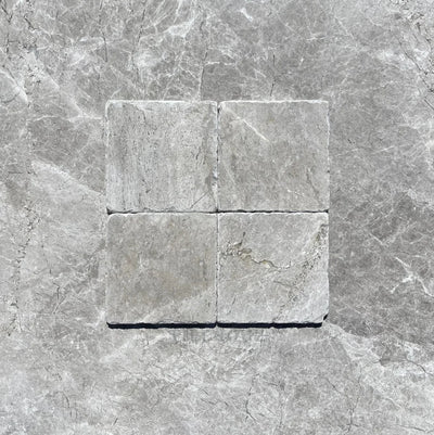 Tundra Gray Marble 6X6 Tumbled Tile