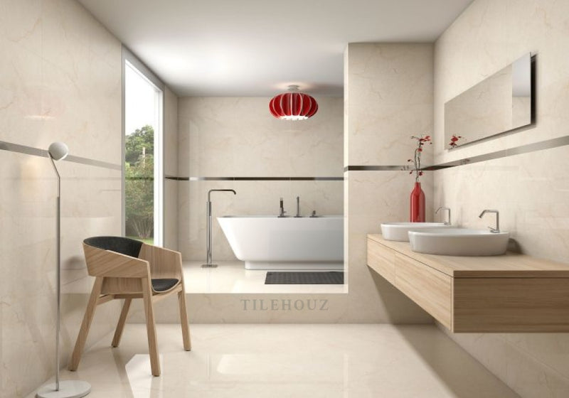 Vega Marfil Shine 24 X 48 Porcelain Tiles