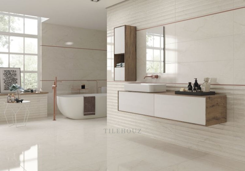 Vega Marfil Shine 24 X 48 Porcelain Tiles