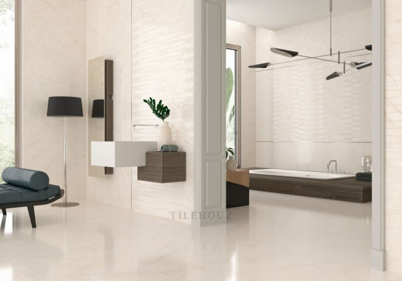 Vega Marfil Shine 24 X 48 Porcelain Tiles