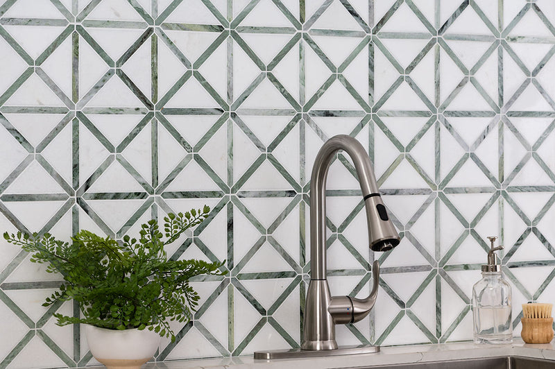 VERDANT GREEN GEOMETRICA PATTERN POLISHED